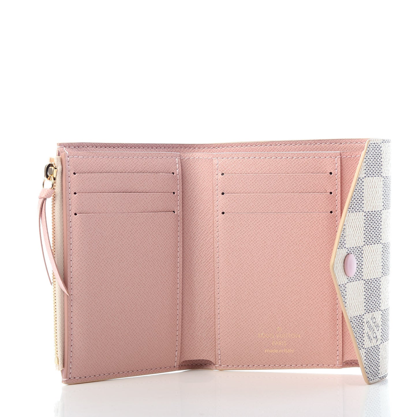 Damier Azur Victorine Wallet Rose Ballerine
