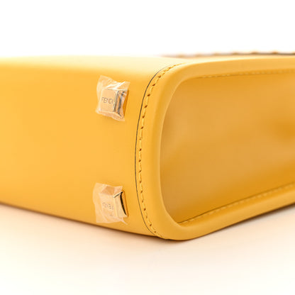 Fendi Vitello King Plexiglass Logo Embossed Mini Fendi Sunshine Shopper Tote Mimosa 10 of 11