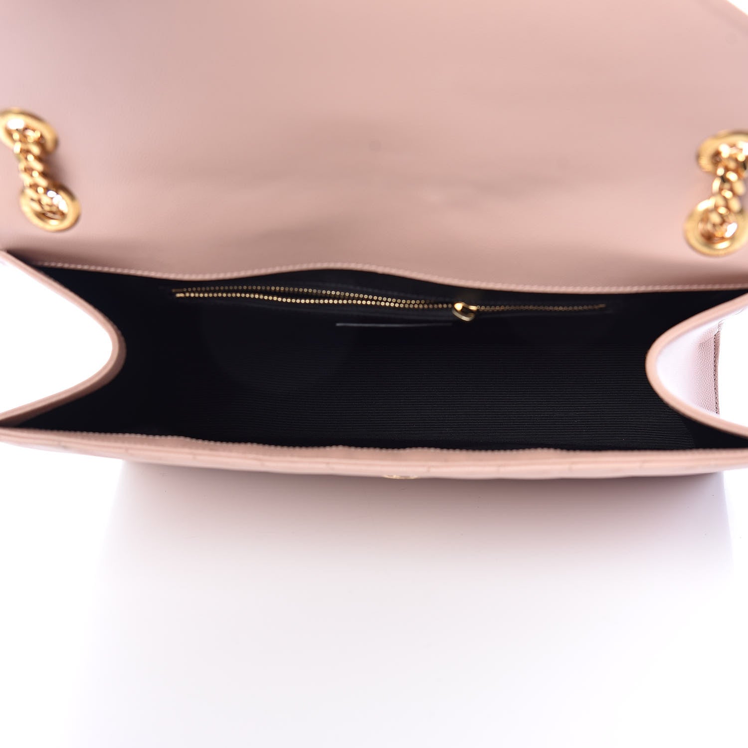 Saint Laurent Grain De Poudre Matelasse Chevron Large Monogram Satchel Pale Pink 7 of 16