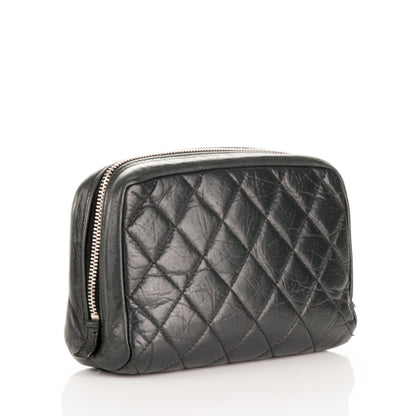 Chanel Aged Calfskin Quilted Cambon Cosmetic Case Black 3 of 6