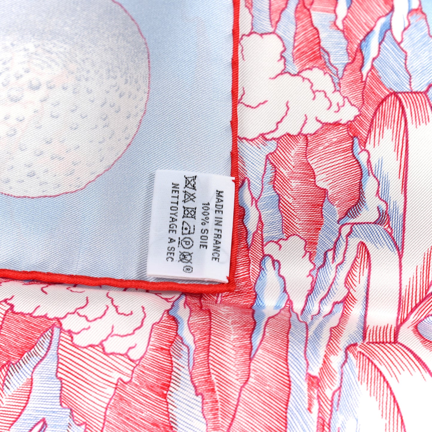 Silk Cosmographia Universalis Scarf 90 Ciel White Rouge