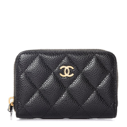 Chanel Caviar Quilted Zip Coin Purse Black 1 of 8