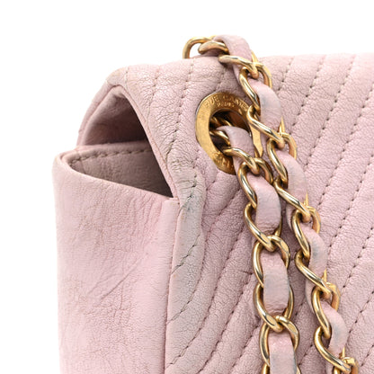 Chanel Wrinkled Lambskin Chevron Quilted Medium Surpique Flap Pink 11 of 11