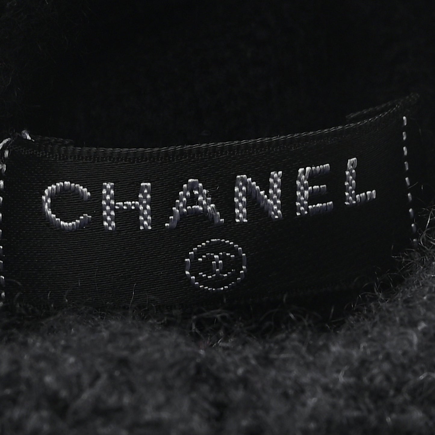 Wool Cashmere Silk Logo Gloves Black
