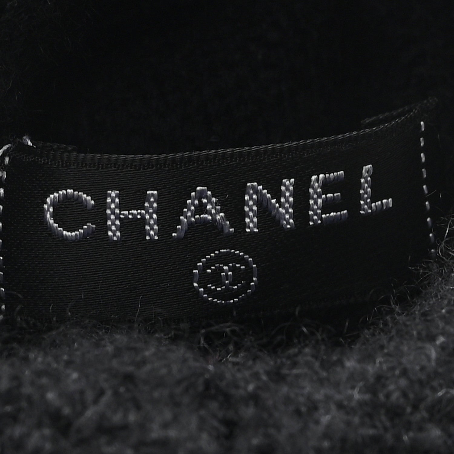 Chanel Wool Cashmere Silk Logo Gloves Black 3 of 4
