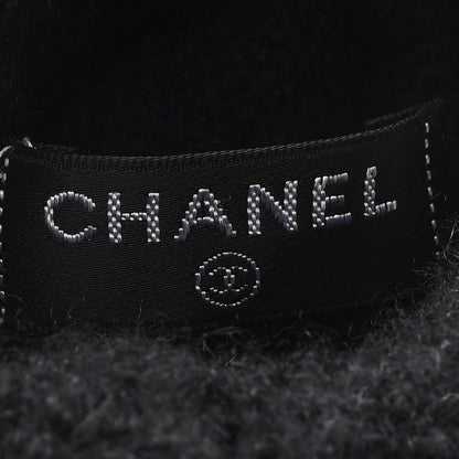 Chanel Wool Cashmere Silk Logo Gloves Black 3 of 4