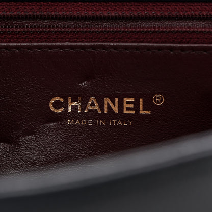 Chanel Shiny Sheepskin Chevron Quilted Collar and Tie Flap Black 6 of 10