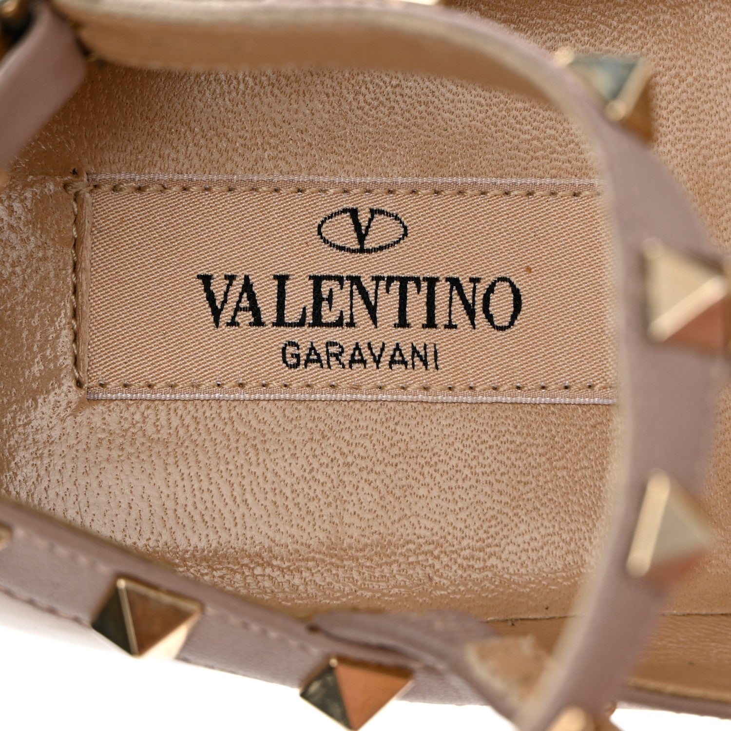 Valentino Garavani Patent Rockstud Cage Ballerina Flats 35.5 Poudre 6 of 13