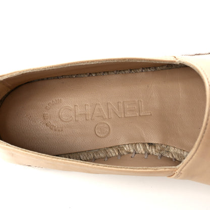 Chanel Lambskin CC Espadrilles 36 Beige Black 8 of 10