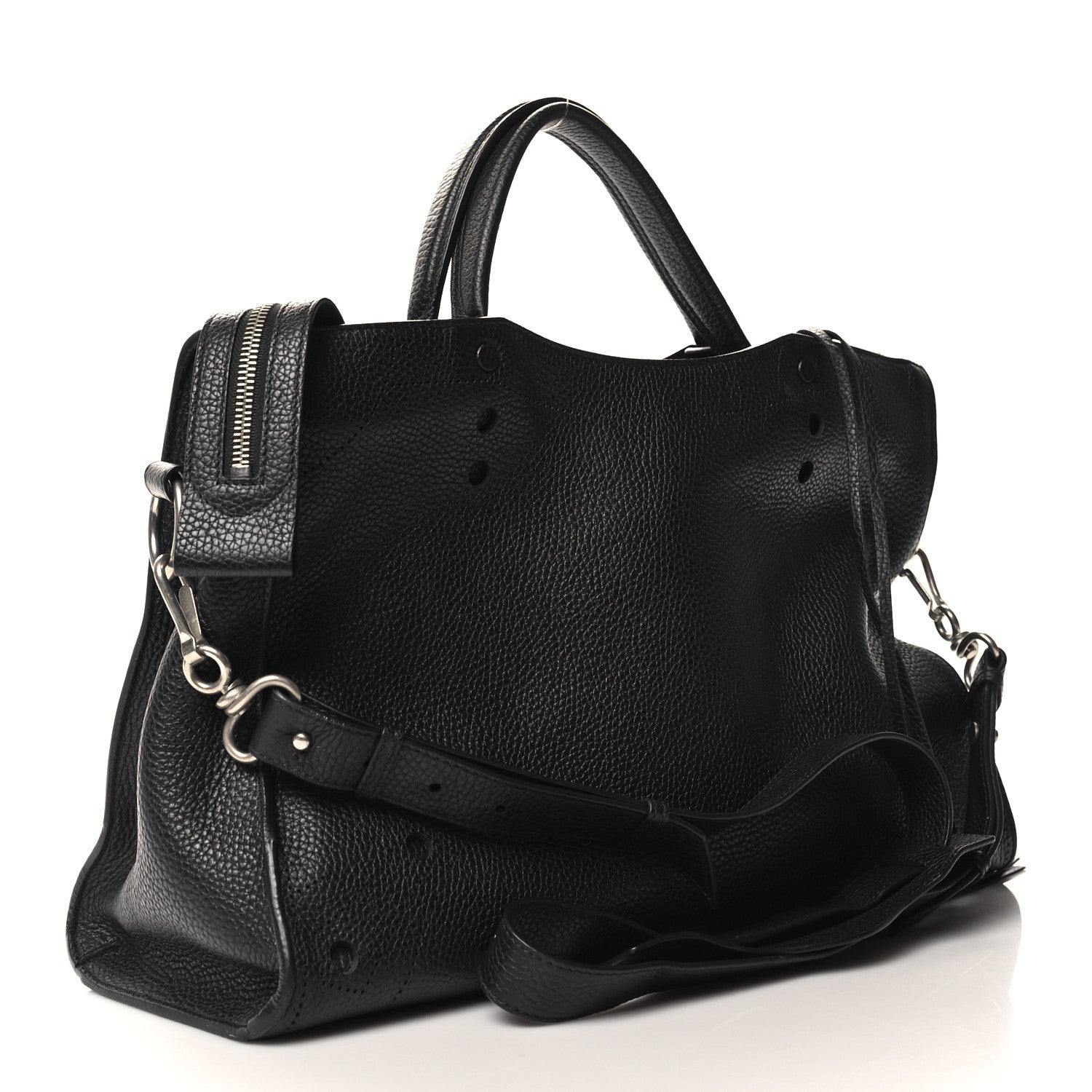 Balenciaga Veau Soyeux Perforated Blackout Hardware City Black 4 of 11