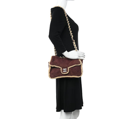 Chanel Shearling Quilted Medium Single Flap Brown 2 of 13
