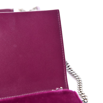 Saint Laurent Velvet Crystal Monogram Kate Tassel Shoulder Bag Fuchsia 11 of 12