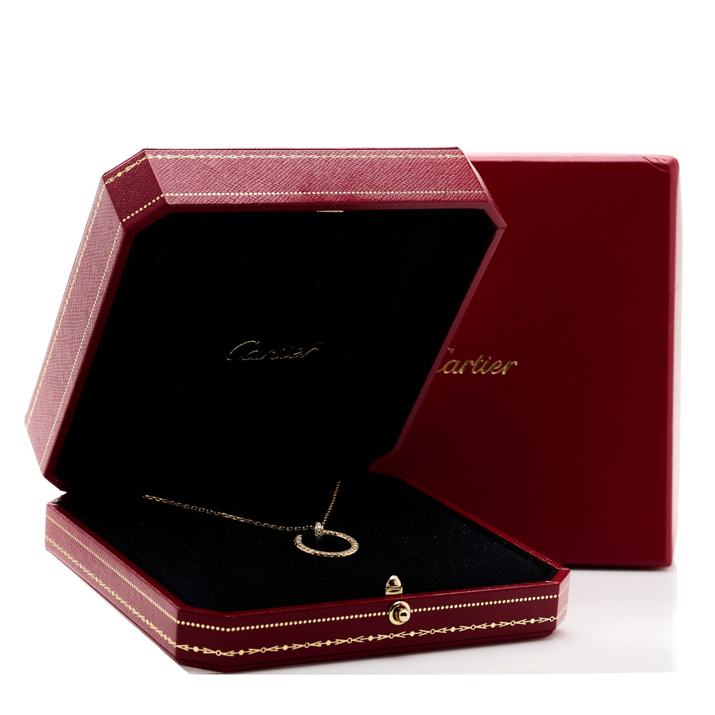 18K Yellow Gold Diamond Juste Un Clou Paved Pendant Necklace