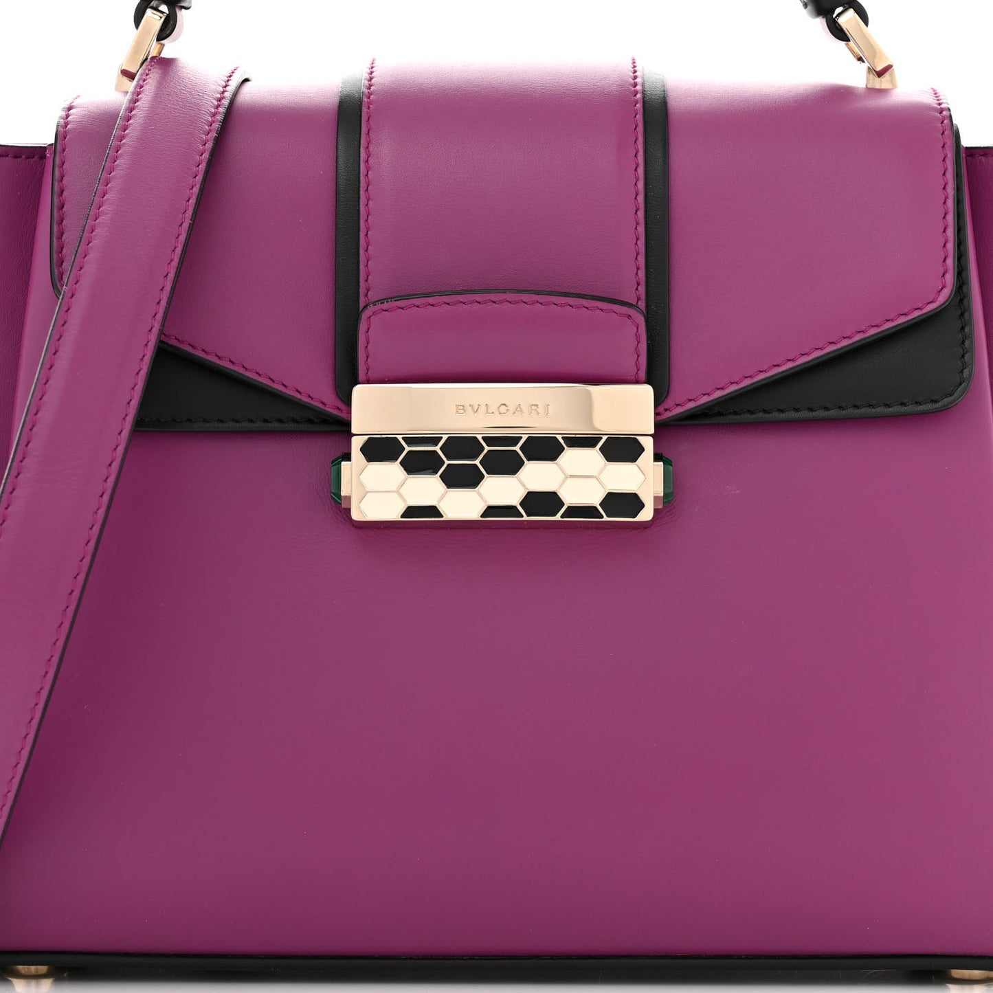 Calfskin Serpenti Viper Top Handle Bag Purple