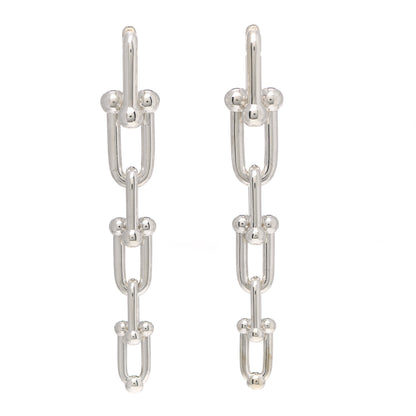 Tiffany Sterling Silver HardWear Graduated Link Earrings 1 of 5