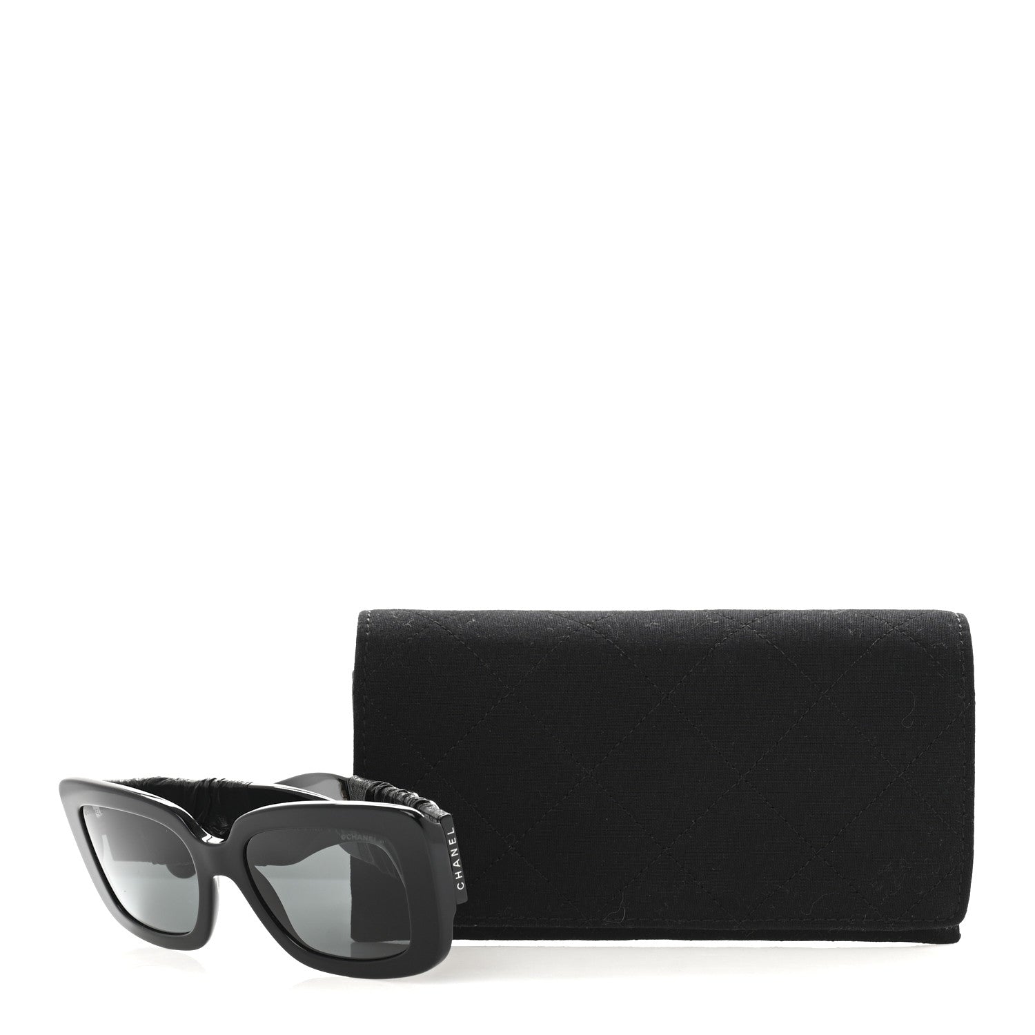 CHANEL シャネル サングラス BLK レディース/5473-Q-A Chanel Acetate Calfskin Square Sunglasses 5473-Q Black 1715055