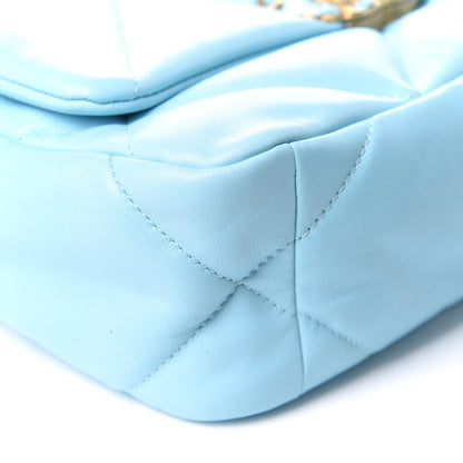 Chanel Shiny Lambskin Quilted Medium Chanel 19 Flap Light Blue 10 of 11