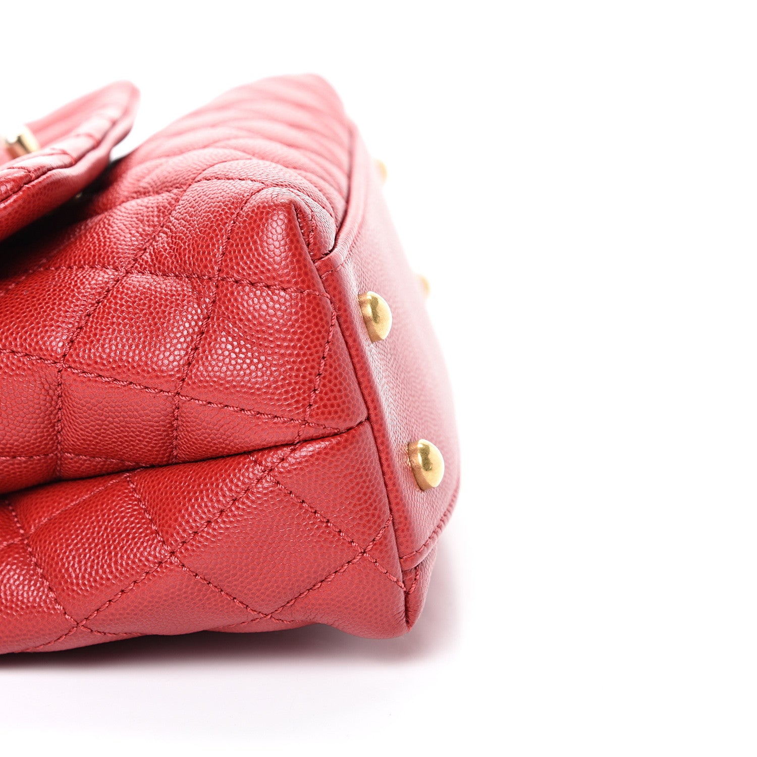 Chanel Caviar Quilted Mini Coco Handle Flap Dark Red 10 of 10