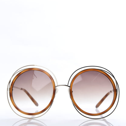 Chloe Metal Acetate Oversized Round Carlina Sunglasses CE120S Gold Blonde Havana 2 of 7