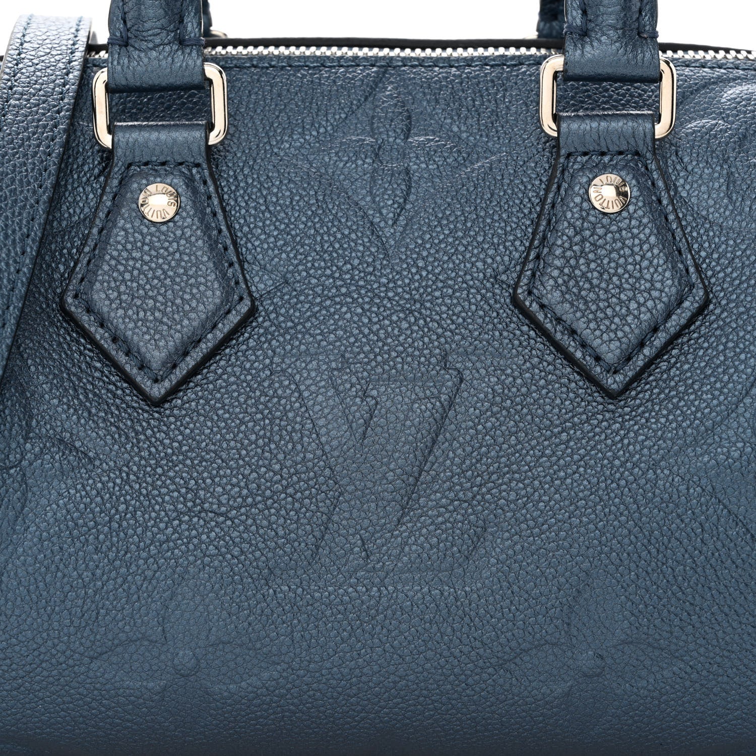 Louis Vuitton Metallic Empreinte Monogram Giant Speedy Bandouliere 20 Navy Nacre 7 of 9
