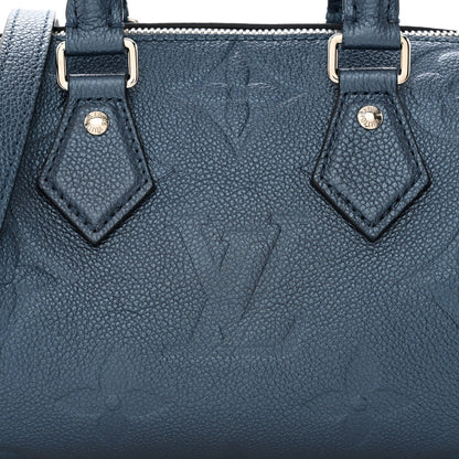 Louis Vuitton Metallic Empreinte Monogram Giant Speedy Bandouliere 20 Navy Nacre 7 of 9