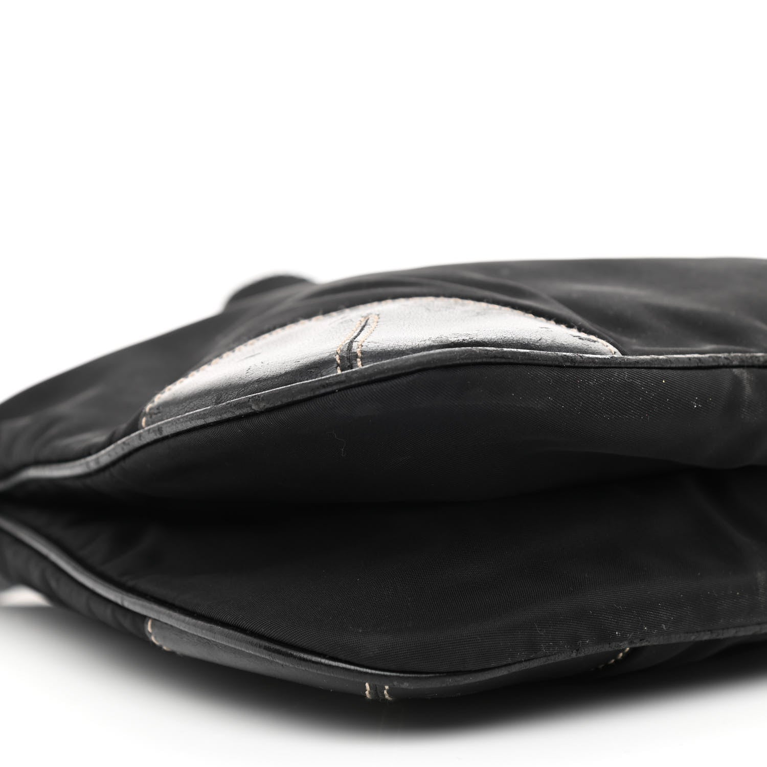 Prada Tessuto Nylon Calfskin Flat Messenger Bag Black 8 of 12