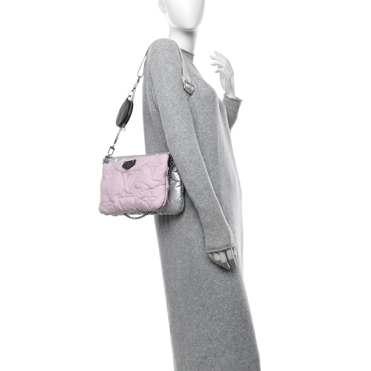 Louis Vuitton Econyl Monogram Pillow Maxi Multi Pochette Accessories Silver Pale Pink 2 of 10