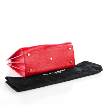 Saint Laurent Grained Calfskin Small Sac De Jour Lipstick Red 4 of 8