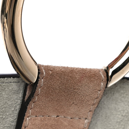 Chloe Calfskin Suede Paisley Patchwork Perforated Small Faye Shoulder Bag Airy Grey 10 of 11