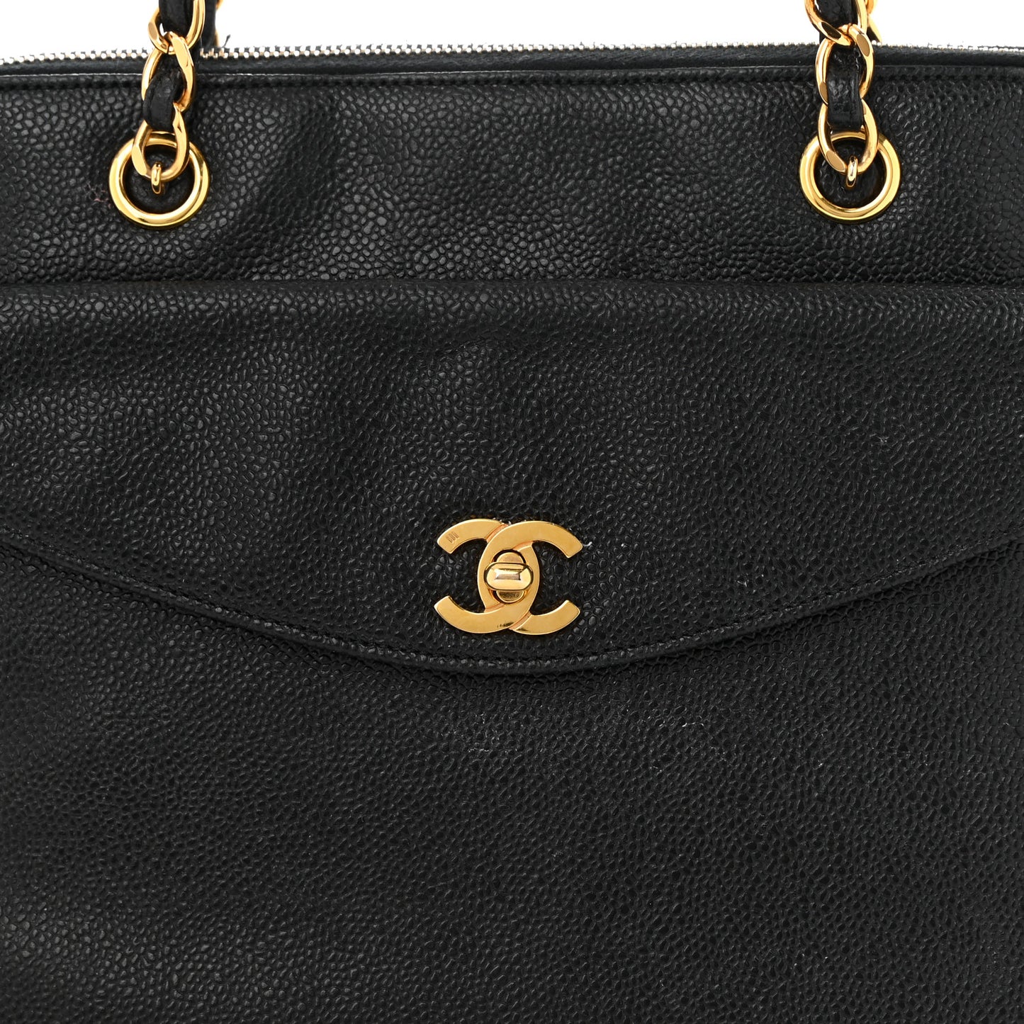 Caviar Flap Shoulder Bag Black