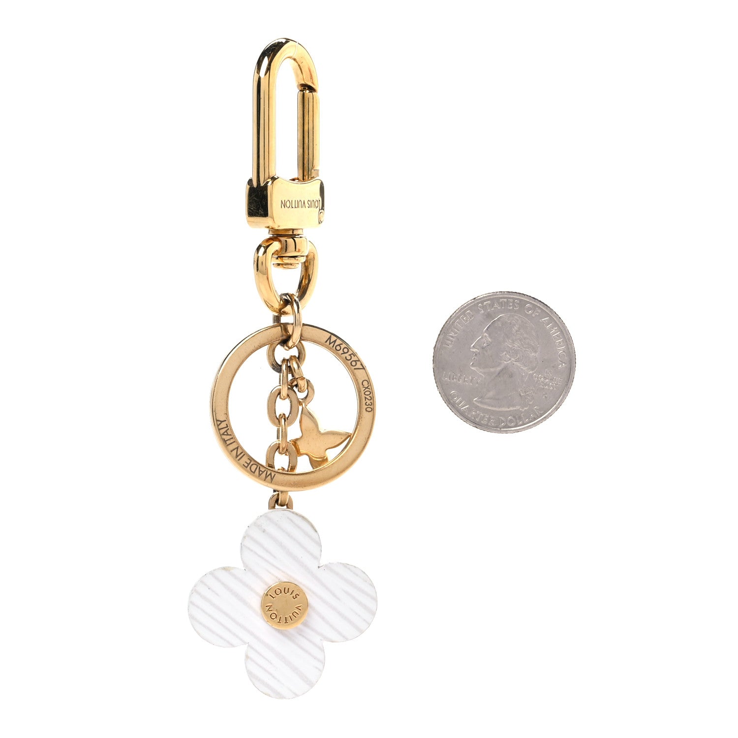 Louis Vuitton Monogram Epi Blooming Flowers Bag Charm Key Holder White 2 of 4