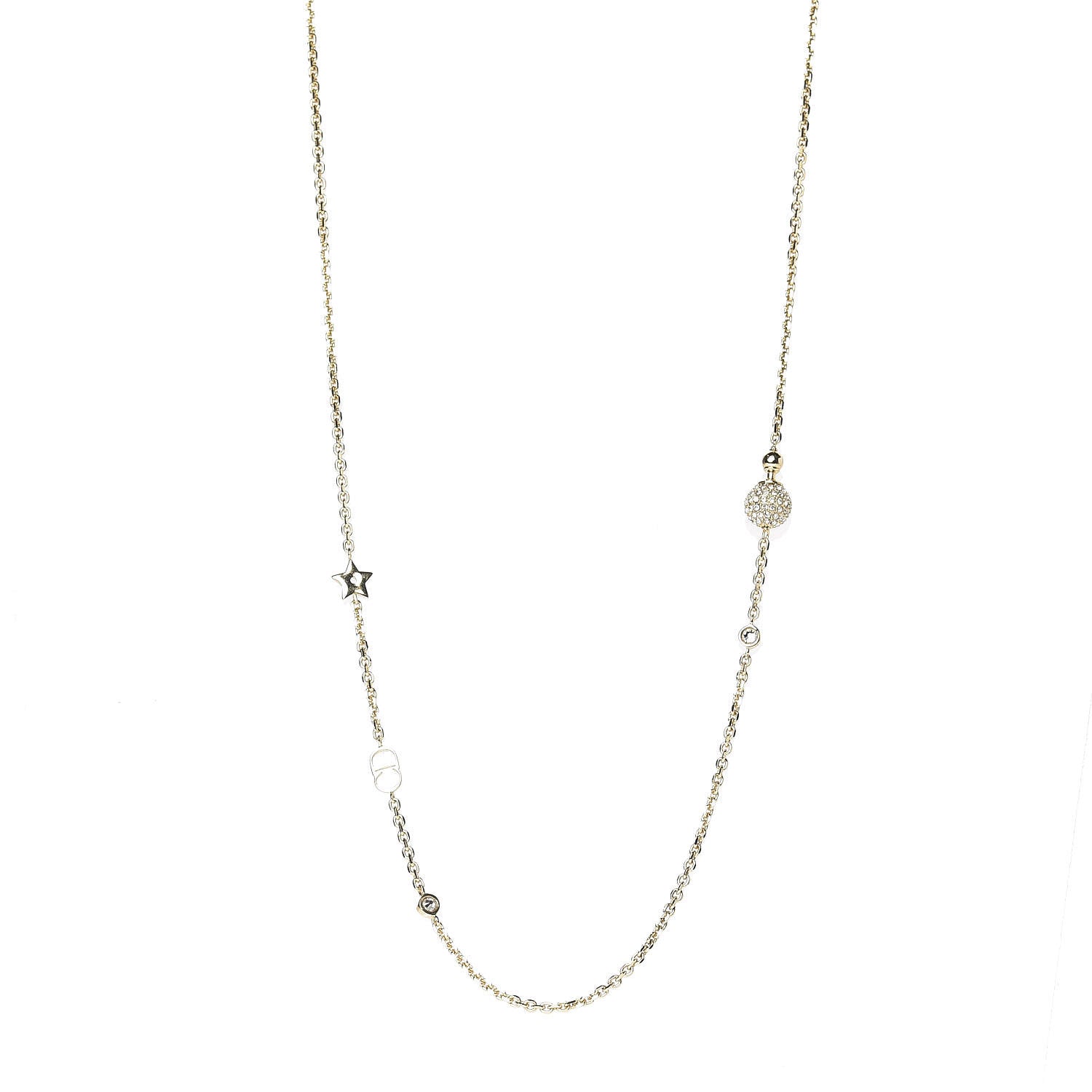 Christian Dior Metal Crystal La Petite Tribale Necklace Gold 1 of 4