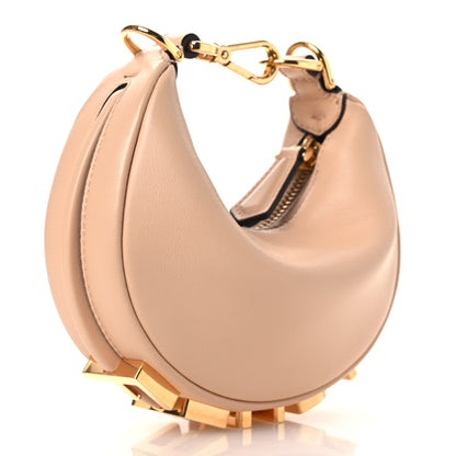 Fendi Vitello Grace Matte Nano Fendigraphy Hobo Charm Light Rose 3 of 10