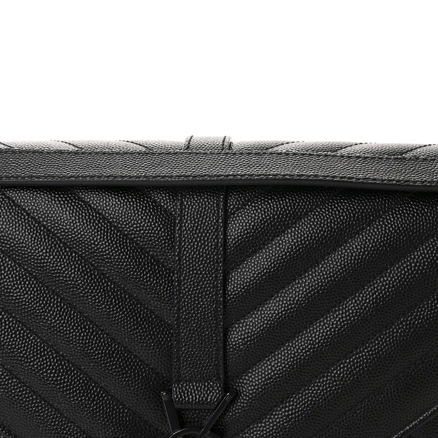Grain De Poudre Textured Mixed Matelasse Large Triquilt Monogram Monochrome Satchel Black
