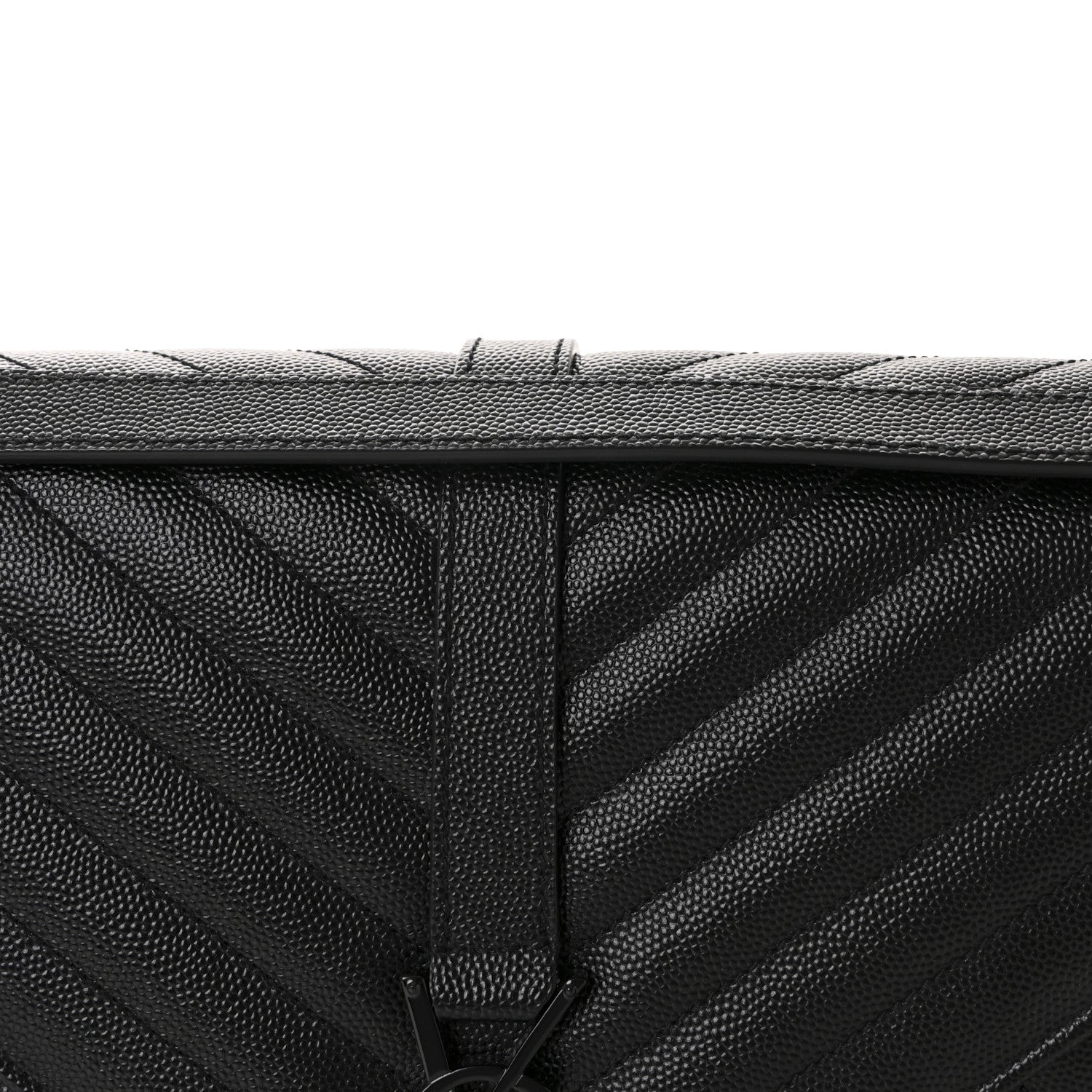 Saint Laurent Grain De Poudre Textured Mixed Matelasse Large Triquilt Monogram Monochrome Satchel Black 8 of 10