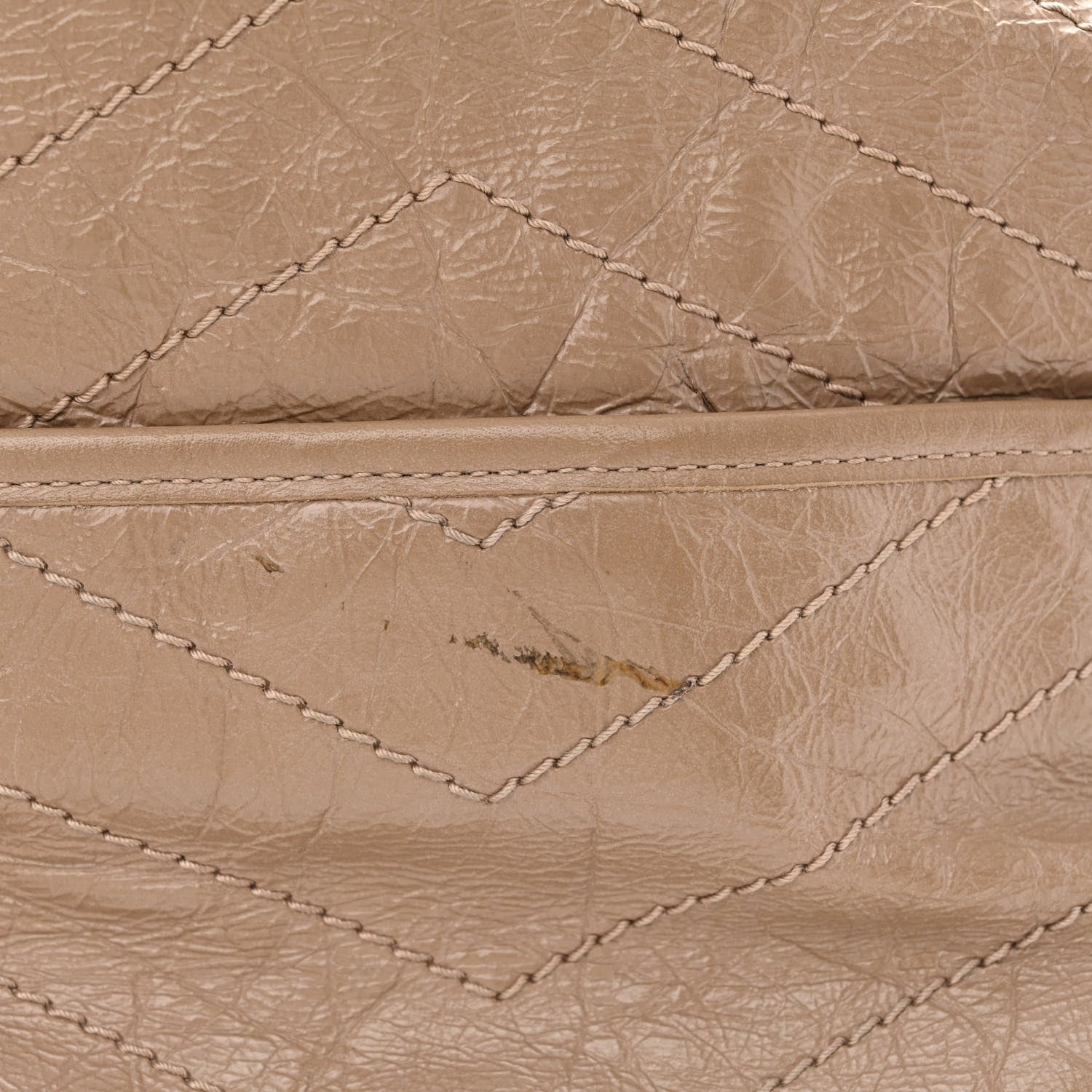 Saint Laurent Crinkled Calfskin Matelasse Monogram Large Niki Chain Satchel Light Taupe 15 of 19