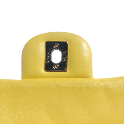 Chanel Lambskin Medium Double Flap Yellow 6 of 8
