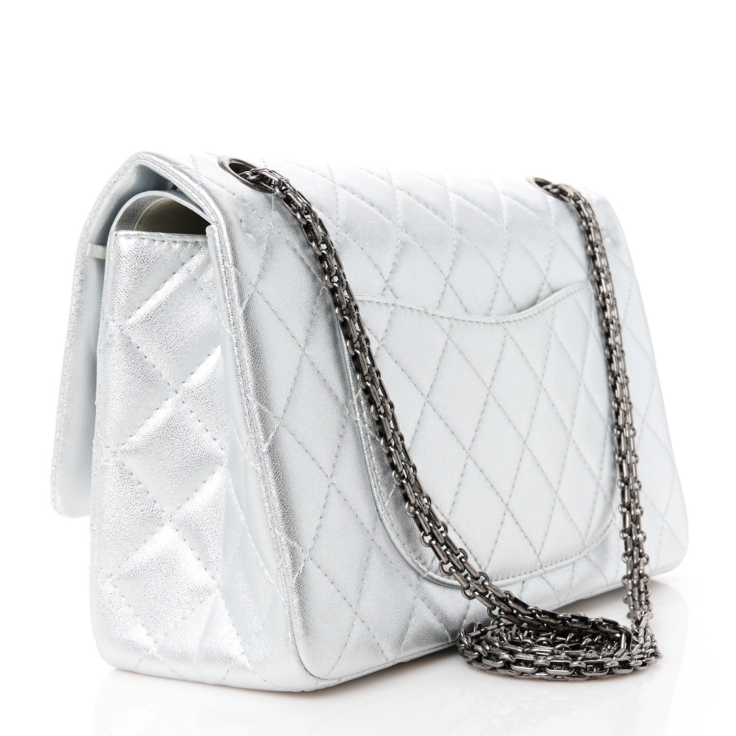 Chanel Metallic Lambskin Quilted 2.55 Reissue 226 Flap Silver 3 of 10