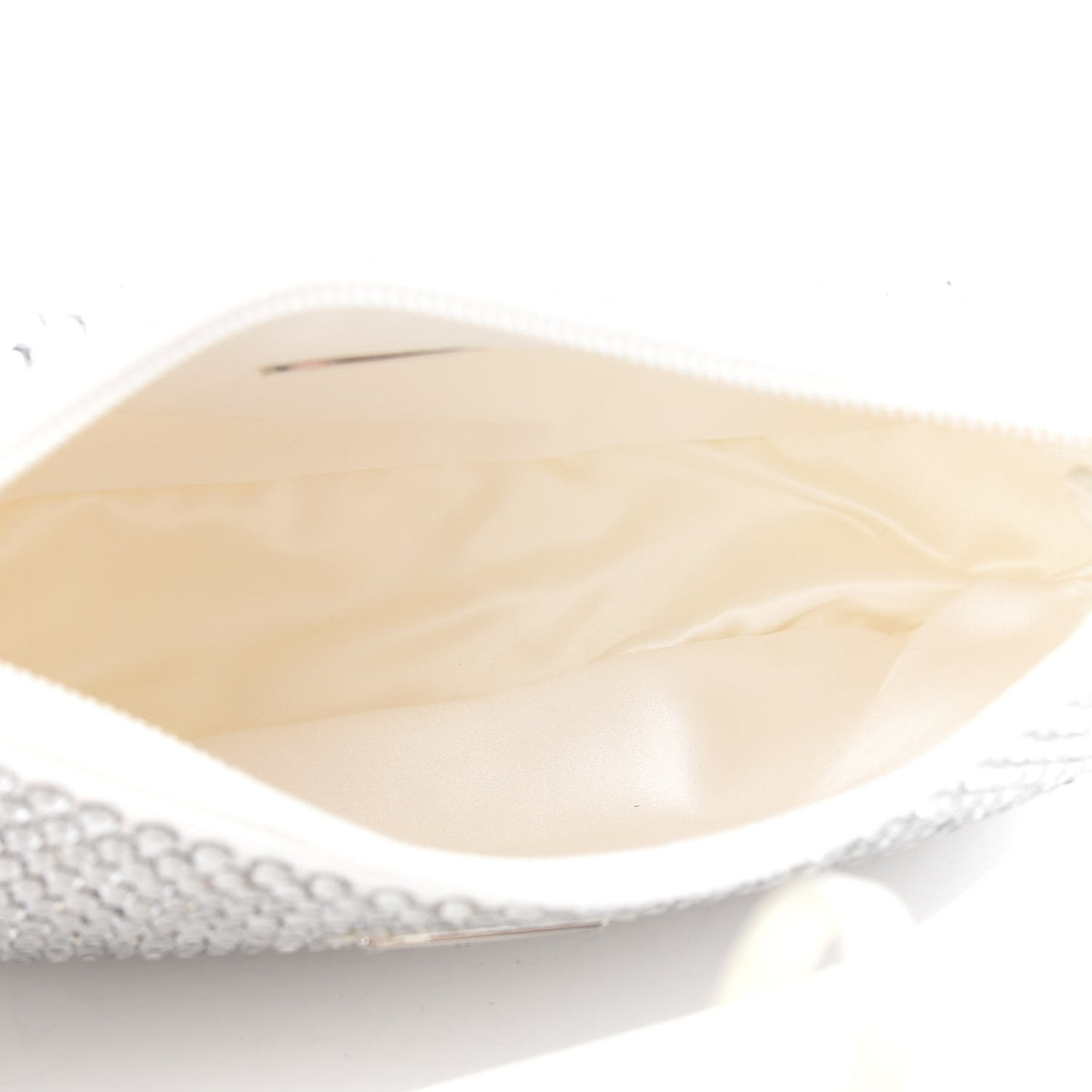 Satin Crystal Mini Re-Edition 2000 Bag White