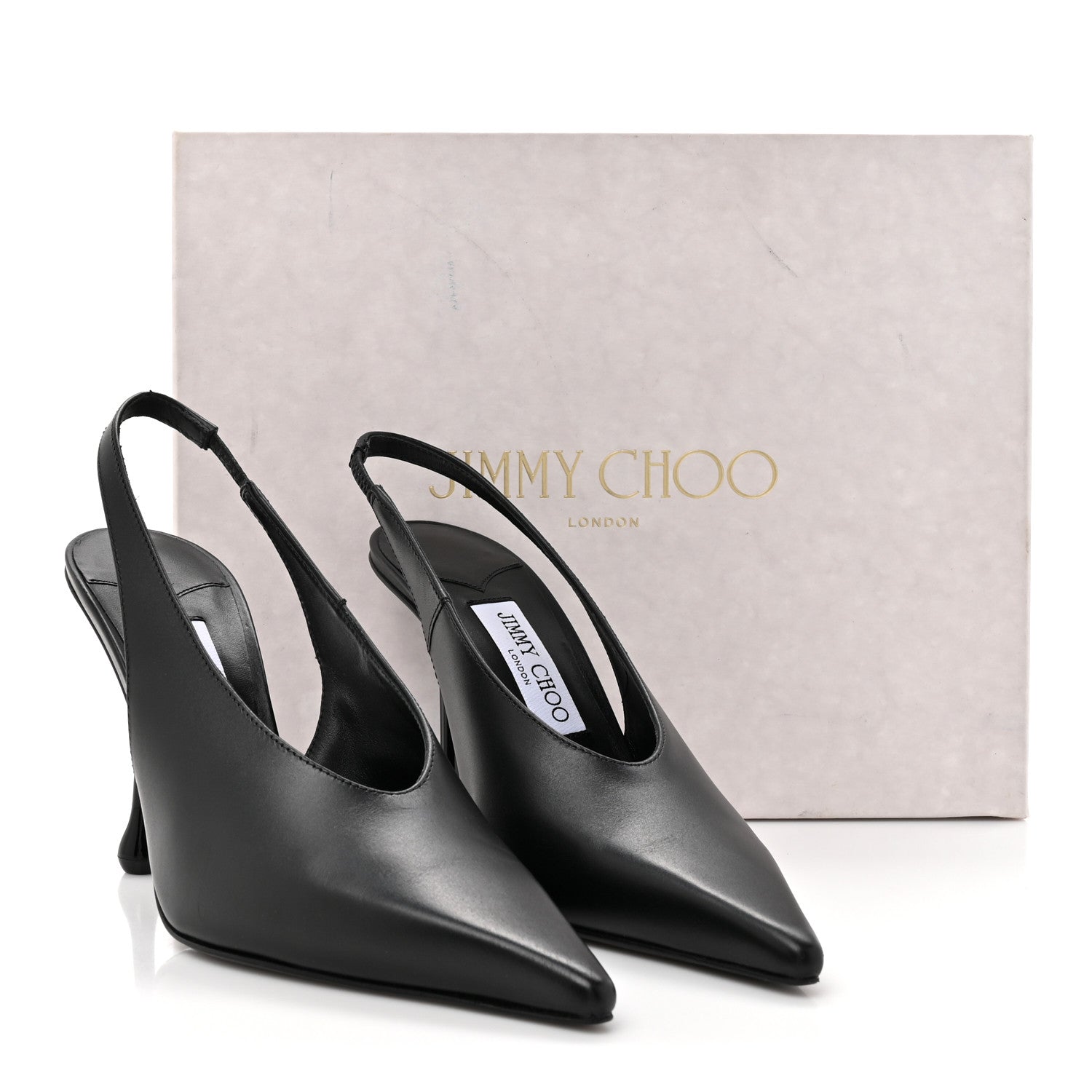 Jimmy Choo Calfskin Isa 95 Slingback Pumps 38.5 Black 9 of 9