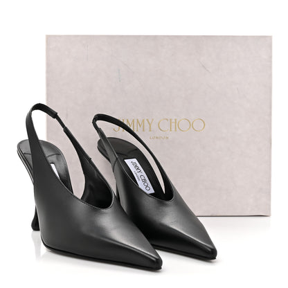 Jimmy Choo Calfskin Isa 95 Slingback Pumps 38.5 Black 9 of 9