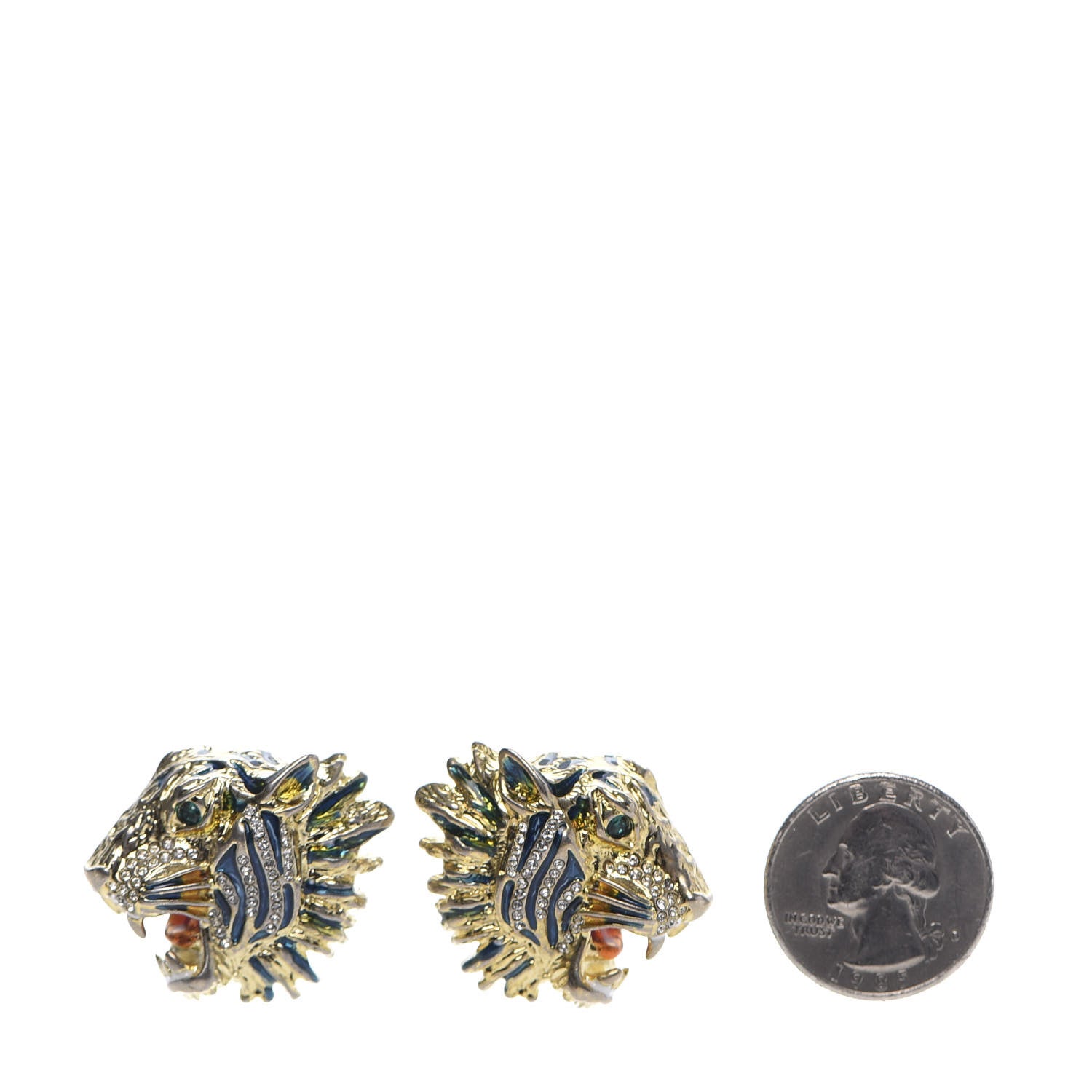 Gucci Crystal Rajah Earrings Gold 2 of 5