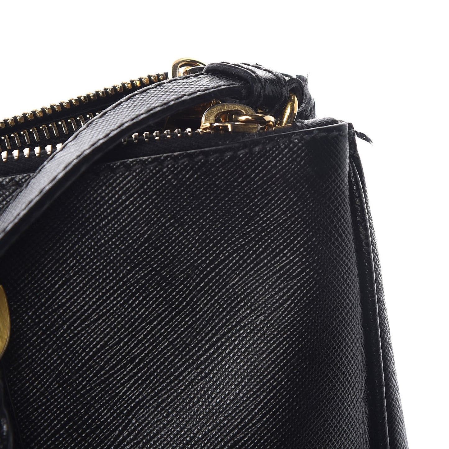 Saffiano Medium Galleria Double Zip Tote Black