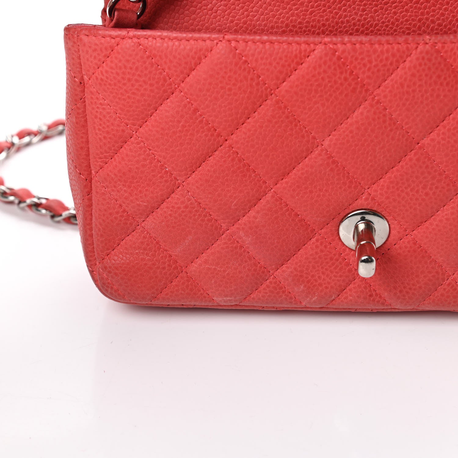 Chanel Iridescent Caviar Quilted Mini Rectangular Flap Dark Pink 14 of 19