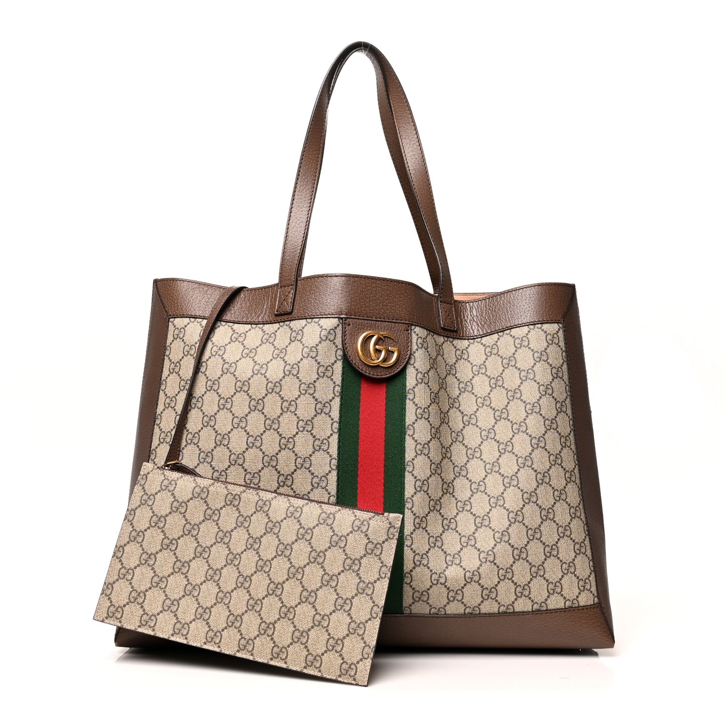 GG Supreme Monogram Web Ophidia Tote Brown
