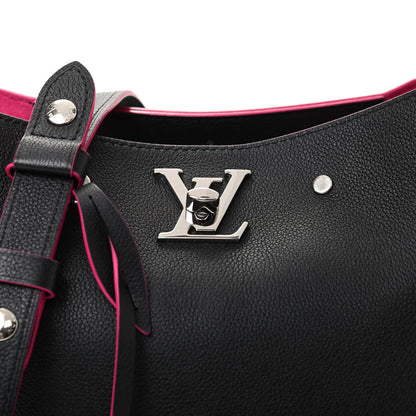 Louis Vuitton Calfskin Lockme Bucket Black 10 of 10