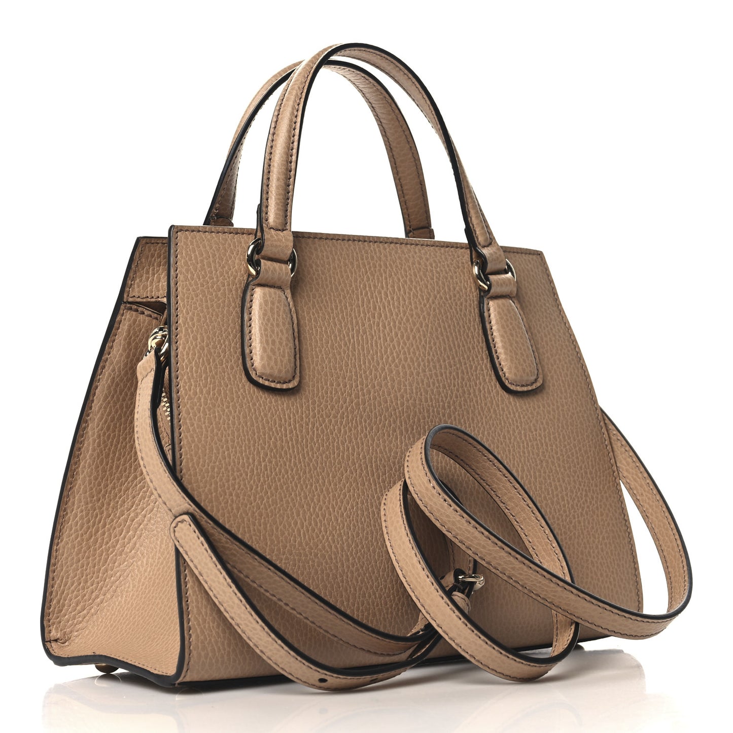Dollar Calfskin Medium Soho Top Handle Satchel Camelia