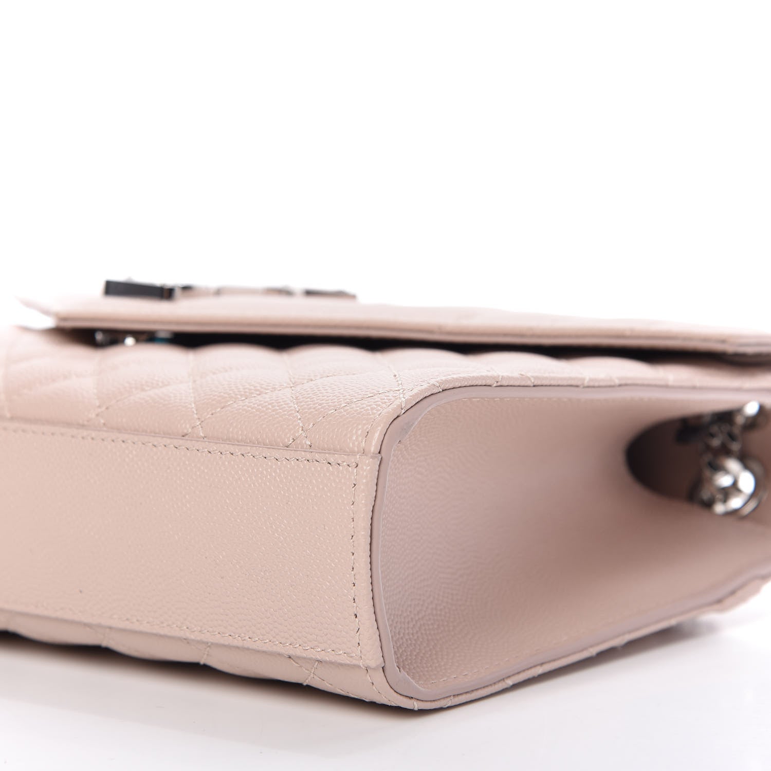 Saint Laurent Grain De Poudre Textured Mixed Matelasse Medium Triquilt Monogram Satchel Marble Pink 8 of 10