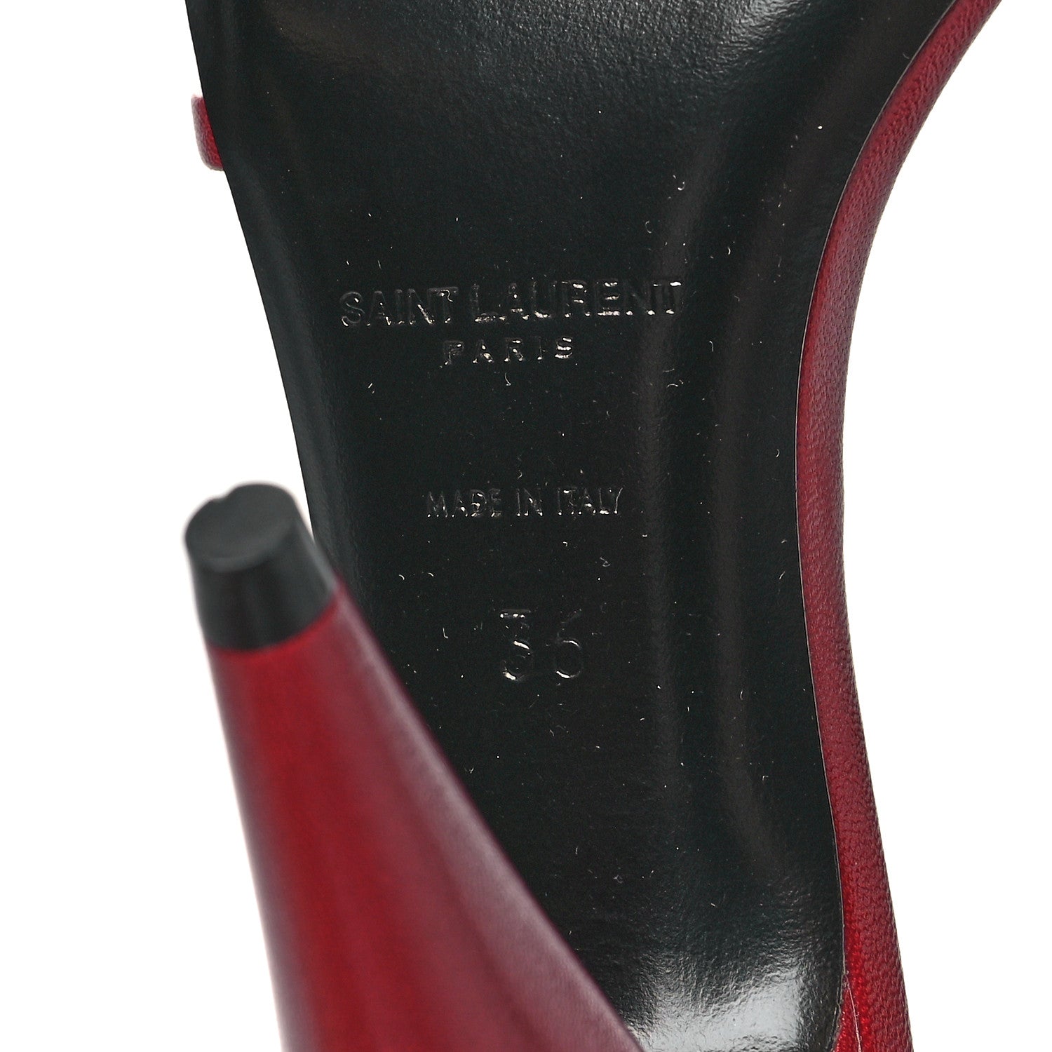 Saint Laurent Calfskin Kristen 95 Sandal Heels 36 Red 6 of 7