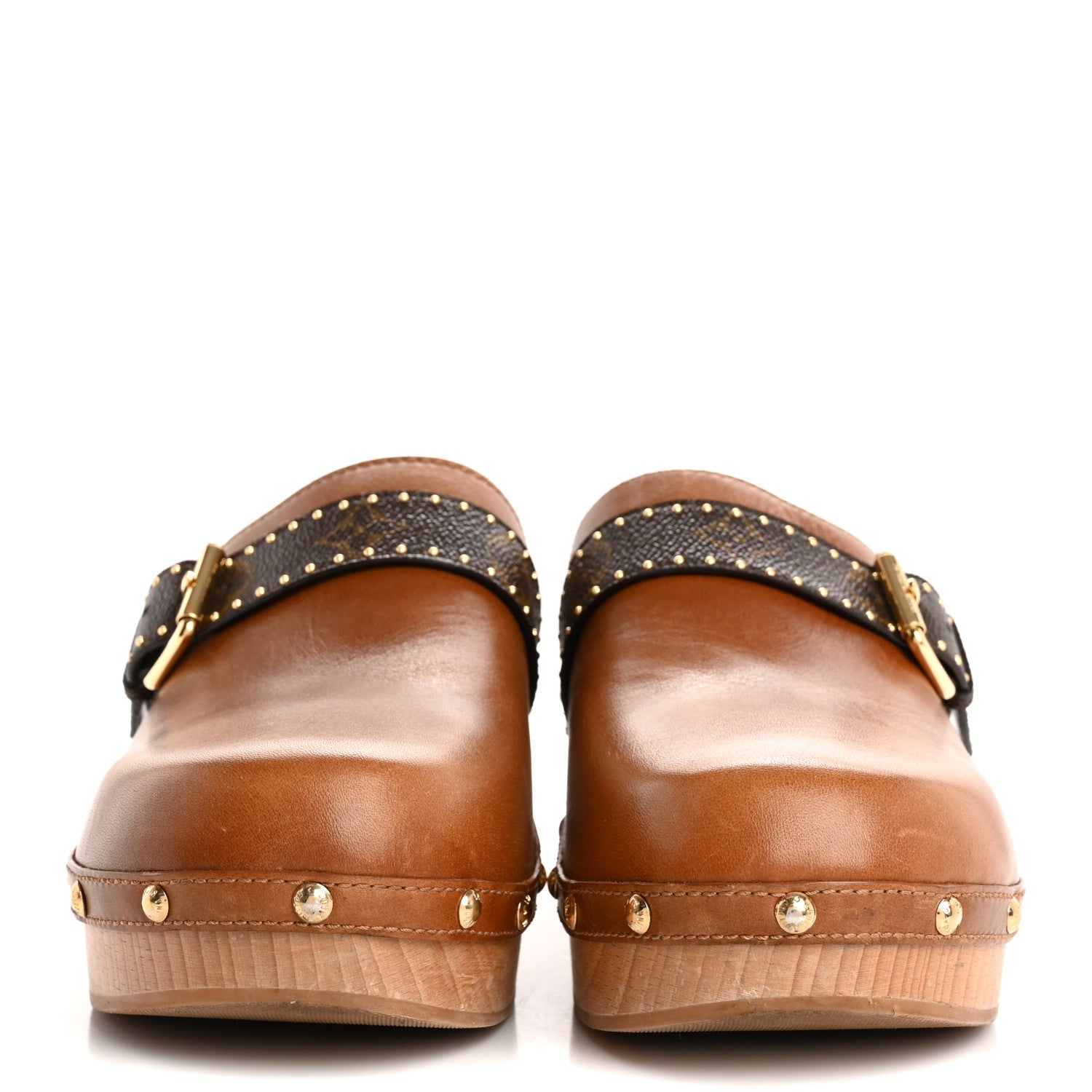 Louis Vuitton Calfskin Patent Monogram Cottage Clog Mules 41 Brown 3 of 10